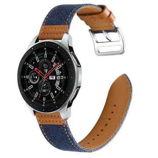 22mm Denim Leather Watch Band(Brown A)