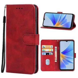 For OPPO A17 Leather Phone Case(Red)