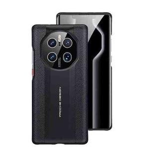 For Huawei Mate 50 RS Porsche Design Oil-sprayed Genuine Leather Phone Case(Black)