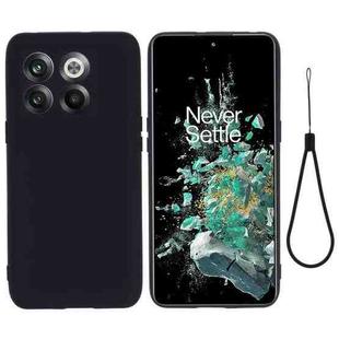 For OnePlus 10T 5G / ACE Pro Pure Color Liquid Silicone Shockproof Phone Case(Black)