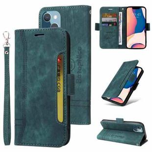 For iPhone 14 Plus BETOPNICE Dual-side Buckle Leather Phone Case(Green)