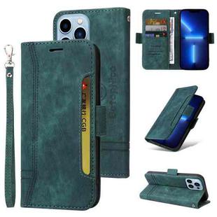 For iPhone 13 Pro Max BETOPNICE Dual-side Buckle Leather Phone Case(Green)