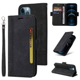 For iPhone 12 / 12 Pro BETOPNICE Dual-side Buckle Leather Phone Case(Black)