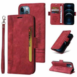 For iPhone 12 Pro Max BETOPNICE Dual-side Buckle Leather Phone Case(Red)