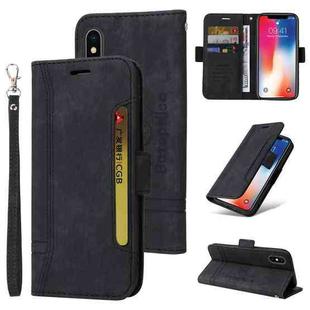 For iPhone XS Max BETOPNICE Dual-side Buckle Leather Phone Case(Black)