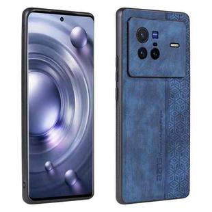 For vivo X80 AZNS 3D Embossed Skin Feel Phone Case(Sapphire Blue)