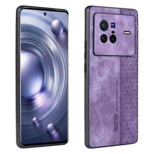 For vivo X80 AZNS 3D Embossed Skin Feel Phone Case(Purple)