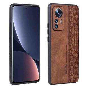 For Xiaomi 12 / 12S / 12X AZNS 3D Embossed Skin Feel Phone Case(Brown)