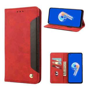 For Asus Zenfone 9 Skin Feel Splicing Leather Phone Case(Red)