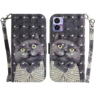 For Motorola Edge 30 Neo/Edge 30 Lite 3D Colored Horizontal Flip Leather Phone Case(Hug Cat)