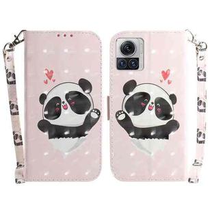 For Motorola Moto X30 Pro 5G/Edge 30 Ultra 5G 3D Colored Horizontal Flip Leather Phone Case(Heart Panda)