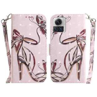 For Motorola Moto X30 Pro 5G/Edge 30 Ultra 5G 3D Colored Horizontal Flip Leather Phone Case(Butterfly High-heeled)