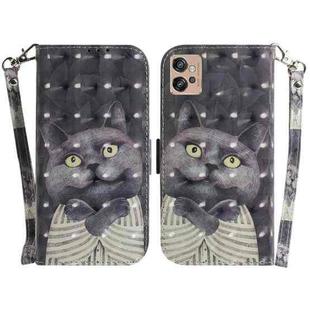 For Motorola Moto G32 3D Colored Horizontal Flip Leather Phone Case(Hug Cat)