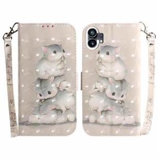For Nothing Phone 1 3D Colored Horizontal Flip Leather Phone Case(Squirrels)