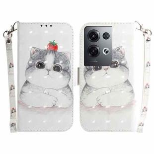 For OPPO Reno8 Pro+ 3D Colored Horizontal Flip Leather Phone Case(Cute Cat)