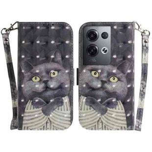 For OPPO Reno8 Pro+ 3D Colored Horizontal Flip Leather Phone Case(Hug Cat)