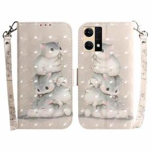 For OPPO Reno7 4G 3D Colored Horizontal Flip Leather Phone Case(Squirrels)