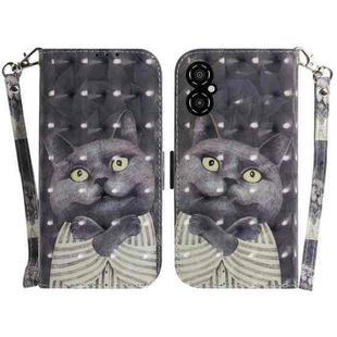 For Xiaomi Poco M4 5G 3D Colored Horizontal Flip Leather Phone Case(Hug Cat)