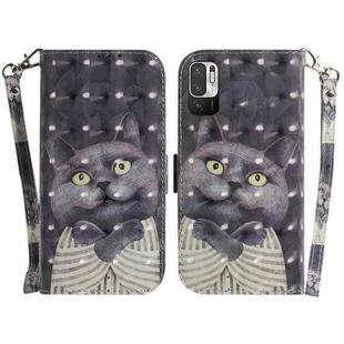 For Xiaomi Redmi Note 11T Pro 5G/Redmi Note 11T Pro+ 5G/Poco X4 GT 3D Colored Horizontal Flip Leather Phone Case(Hug Cat)