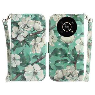 For Honor X9/X9 5G 3D Colored Horizontal Flip Leather Phone Case(Watercolor Flower)