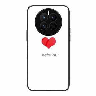For Huawei Mate 50 Colorful Painted Glass Phone Case(Red Heart)