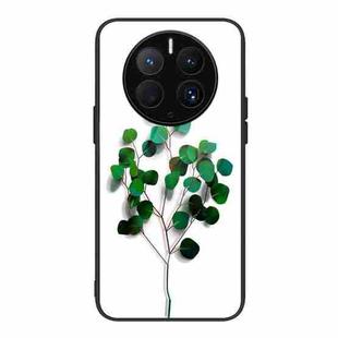 For Huawei Mate 50 Pro Colorful Painted Glass Phone Case(Sapling)