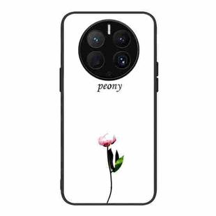 For Huawei Mate 50 Pro Colorful Painted Glass Phone Case(A Flower)