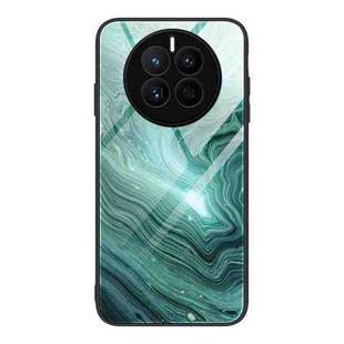 For Huawei Mate 50 Marble Pattern Glass Protective Phone Case(Water Waves)