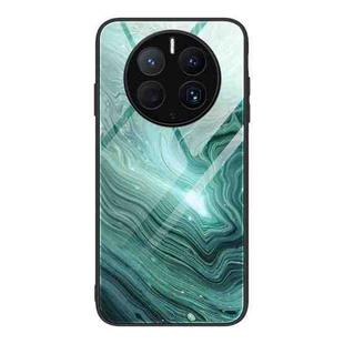 For Huawei Mate 50 Pro Marble Pattern Glass Protective Phone Case(Water Waves)