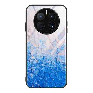 For Huawei Mate 50 Pro Marble Pattern Glass Protective Phone Case(Ocean Waves)