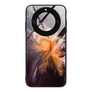 For Honor X40 Marble Pattern Glass Protective Phone Case(Typhoon)