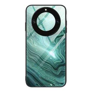 For Honor X40 Marble Pattern Glass Protective Phone Case(Water Waves)