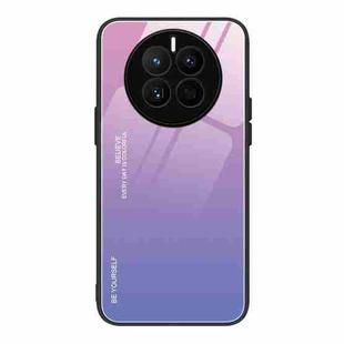 For Huawei Mate 50 Gradient Color Glass Phone Case(Pink Purple)