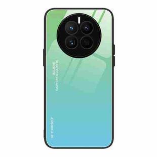 For Huawei Mate 50 Gradient Color Glass Phone Case(Green Cyan)