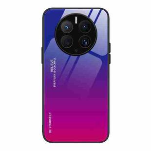 For Huawei Mate 50 Pro Gradient Color Glass Phone Case(Purple Red)