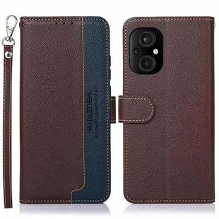 For Xiaomi Poco M5 5G / 4G KHAZNEH Litchi Texture Leather RFID Phone Case(Brown)