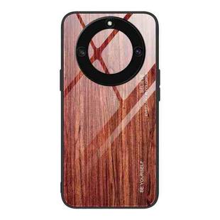 For Honor X40 Wood Grain Glass Phone Case(Coffee)