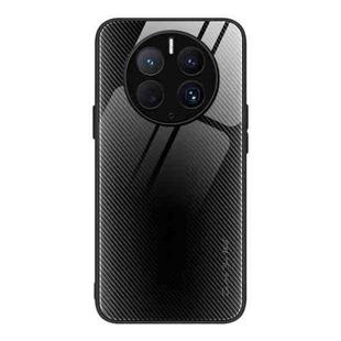 For Huawei Mate 50 Pro Texture Gradient Glass TPU Phone Case(Black)