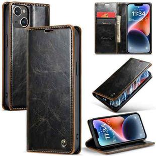 For iPhone 14 Plus CaseMe 003 Crazy Horse Texture Leather Phone Case(Coffee)