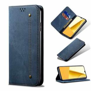 For vivo Y16 4G Global/Y02s 4G Global Denim Texture Leather Phone Case(Blue)