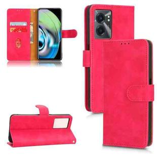 For Realme V23 5G / OPPO A57 5G Skin Feel Magnetic Flip Leather Phone Case(Rose Red)