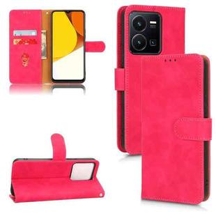 For vivo Y22s / Y35 Skin Feel Magnetic Flip Leather Phone Case(Rose Red)
