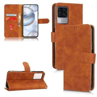 For Cubot X50 Skin Feel Magnetic Flip Leather Phone Case(Brown)