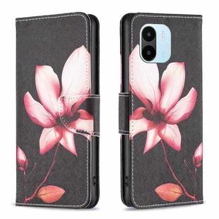 For Xiaomi Redmi A1 / A1+ Colored Drawing Pattern Flip Leather Phone Case(Lotus)