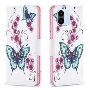 For Xiaomi Redmi A1 / A1+ Colored Drawing Pattern Flip Leather Phone Case(Flowers Butterfly)