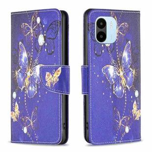 For Xiaomi Redmi A1 / A1+ Colored Drawing Pattern Flip Leather Phone Case(Purple Butterfly)