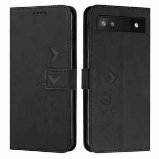 For Google Pixel 6a Skin Feel Heart Pattern Leather Phone Case(Black)