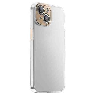 For iPhone 14 PC Crystal Clear Frosted Phone Case(Gold)