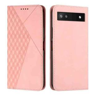 For Google Pixel 6a Skin Feel Magnetic Leather Phone Case(Rose Gold)