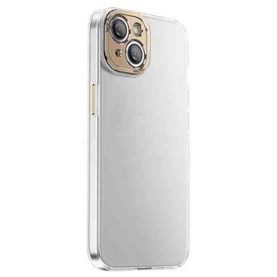 For iPhone 13 PC Crystal Clear Frosted Phone Case(Gold)